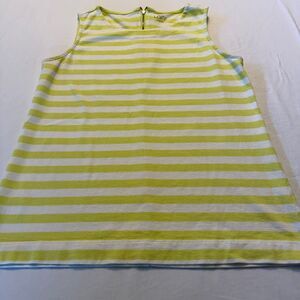 LOFT Striped Sleeveless Top | Yellow White Tank | Size M